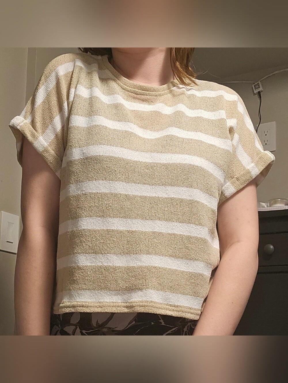 RW&CO Striped Flowy Oversized T Shirt Blouse Size Medium